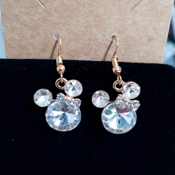 Cubic Zirconia Mouse Earrings - #109 - Picture 2 of 11